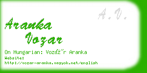 aranka vozar business card